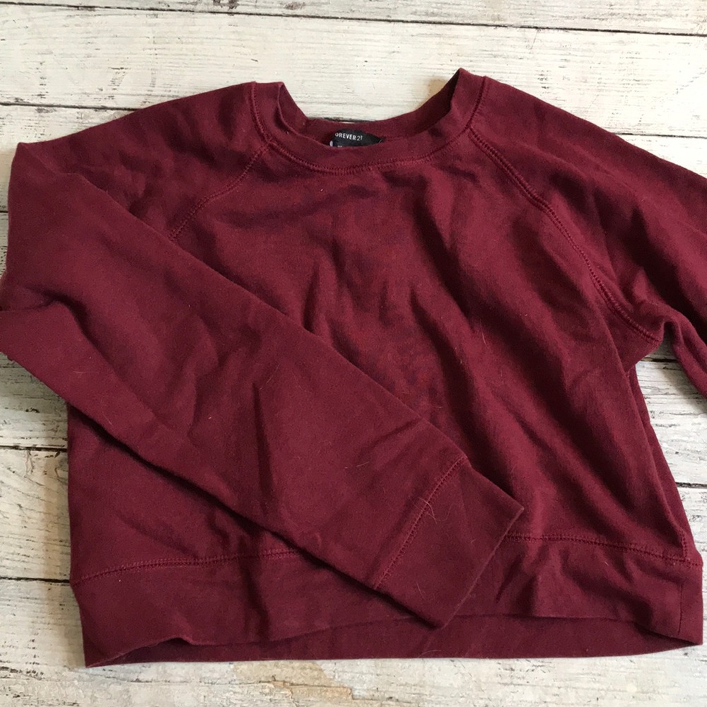 Forever 21 Maroon cropped sweatshirt